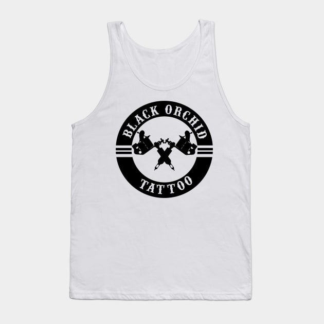 Black Orchid tattoo circle logo Tank Top by Black orchid tattoo